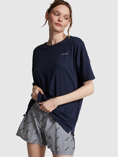 Pamuklu Oversize Pijama Üstü