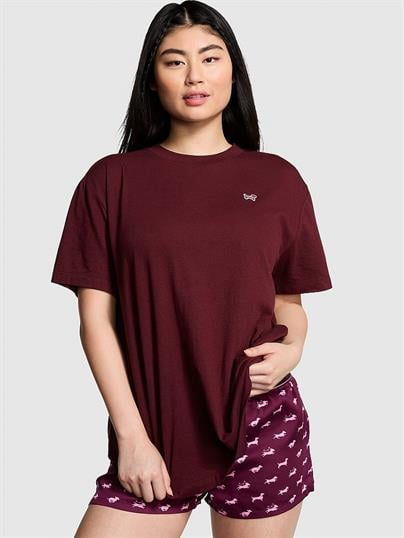 Pamuklu Oversize Uyku Tişörtü
