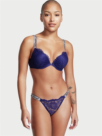 Parlak Dantelli Strap Bikini Külot