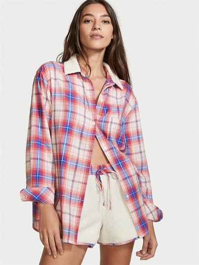 Peluş Polar Uzun Kollu Flannel Pijama Takımı
