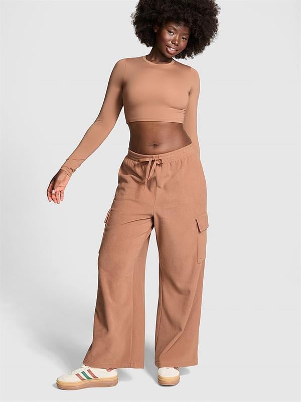 PINK Mikro Polar Geniş Paça Kargo Pantolon