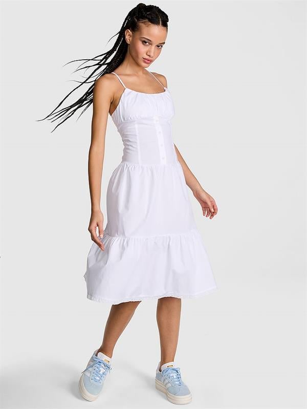 Prairie Poplin Midi Elbise