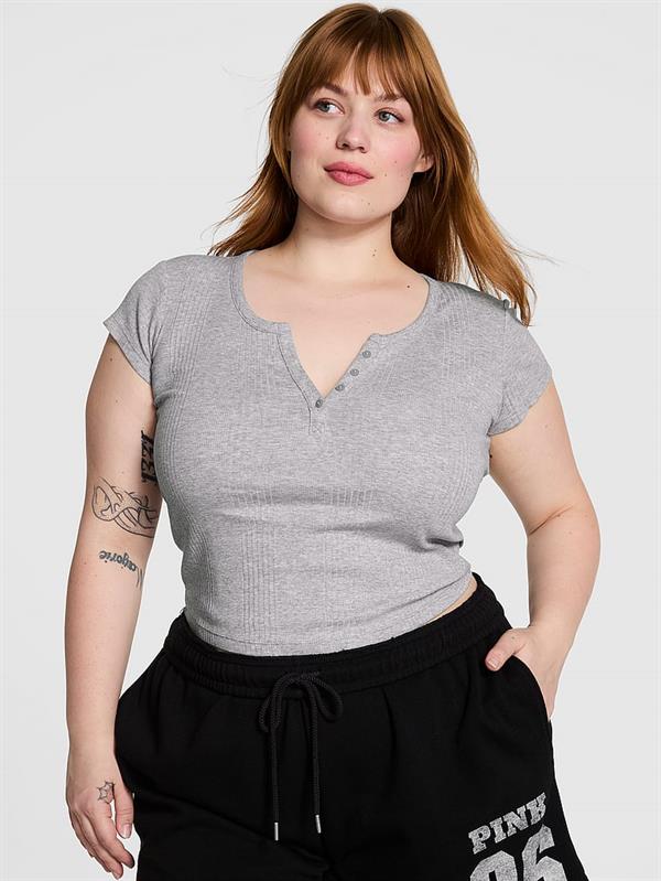 Ribanalı Henley Tişört