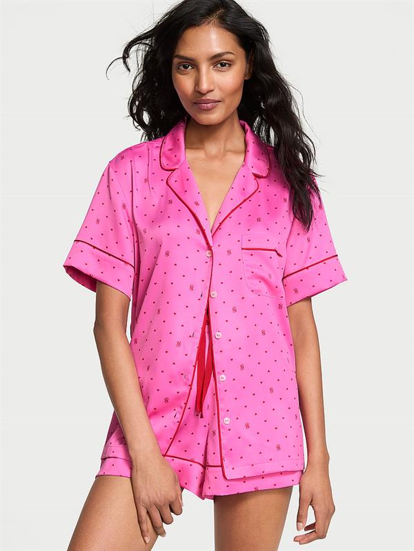 Saten Kısa Pijama Takımı