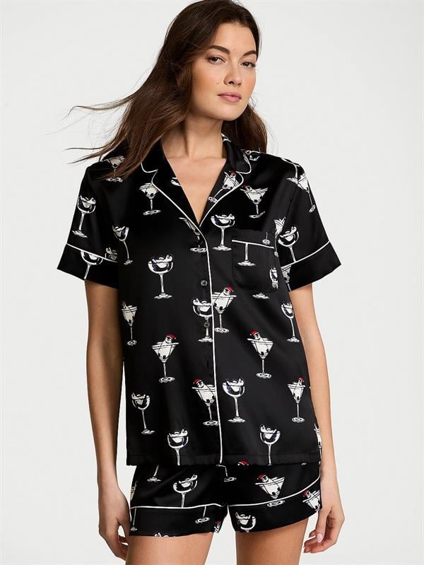 Saten Kısa Pijama Takımı