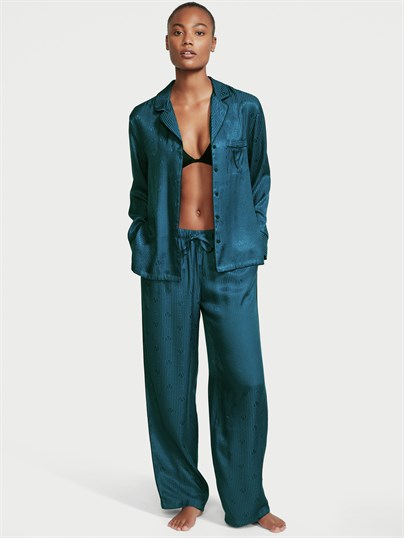 Saten Pantolonlu Pijama Takımı