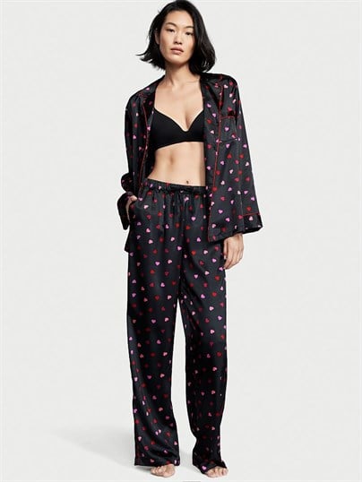 Saten Uzun Pijama Takımı