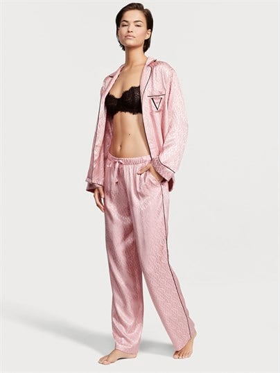 Saten Uzun Pijama Takımı