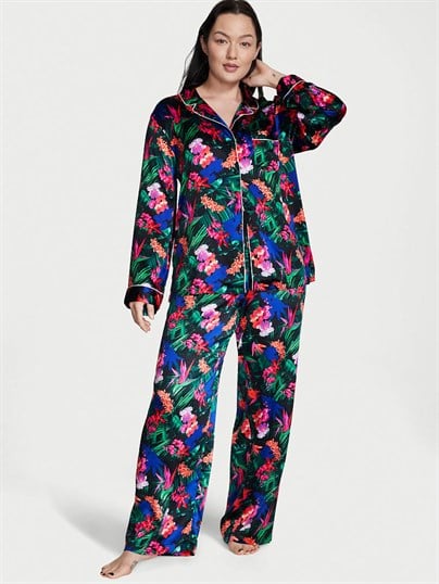 Saten Uzun Pijama Takımı