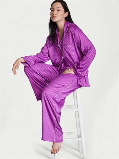 Saten Uzun Pijama Takımı