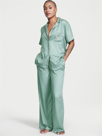 Saten Uzun Pijama Takımı