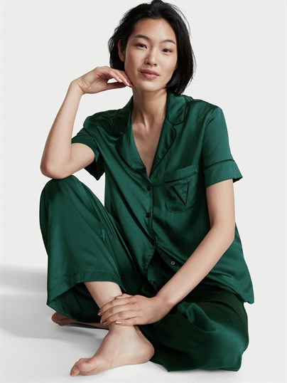 Saten Uzun Pijama Takımı
