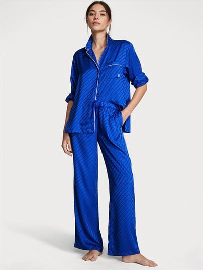 Saten Uzun Pijama Takımı