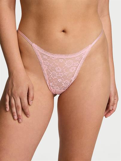 Simli Posey Dantelli Askılı Tanga