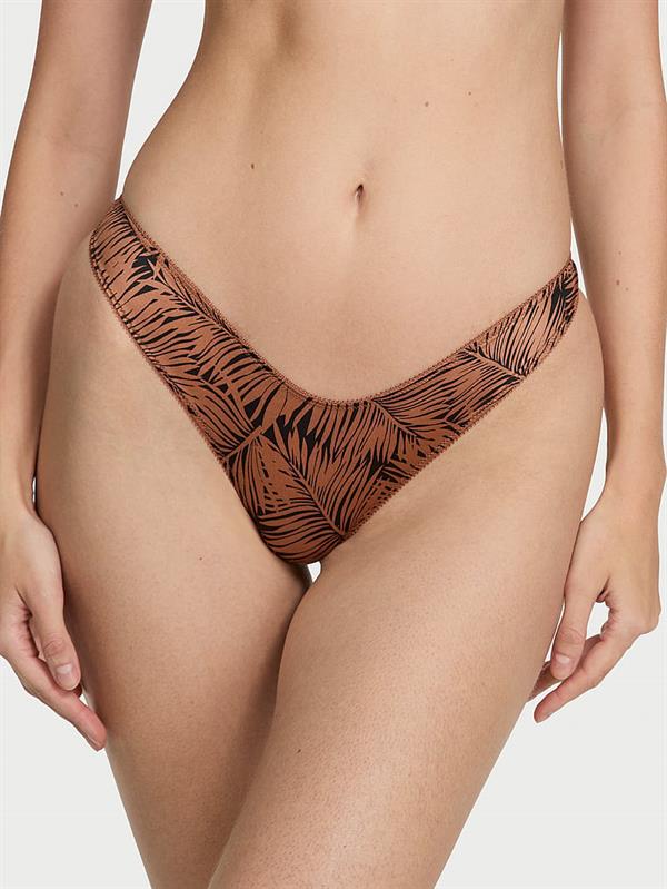 Strappy-Back Charm High-Leg Thong Panty