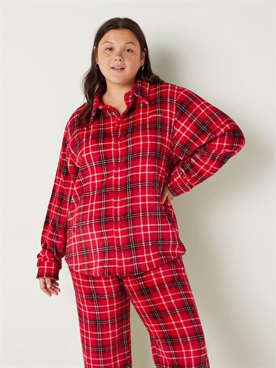 Teddy Düğmeli Pijama Üstü