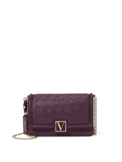 The Victoria Black Violet Woven Mini Omuz Çantası