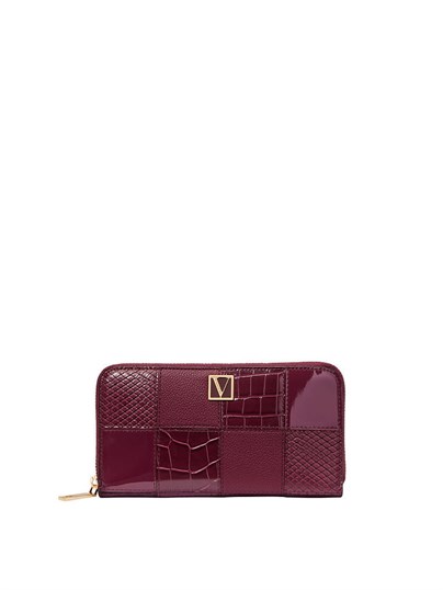 The Victoria Bordeaux Patchwork Cüzdan