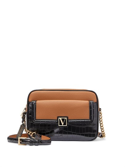 The Victoria Croc Colorblock Üstten Fermuarlı Çapraz Askılı Çanta