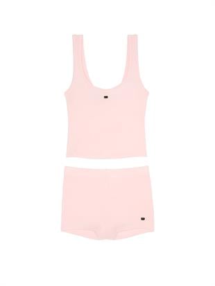 %100 Pamuklu Atlet Şort Pijama Takımı