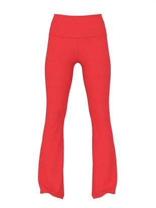 All-Day Beli Katlanabilen Pamuklu Flare Tayt