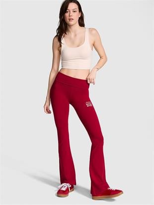 All-Day Beli Katlanabilen Pamuklu Flare Tayt