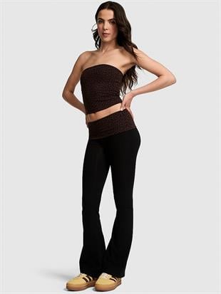 All-Day Beli Katlanabilen Pamuklu Flare Tayt