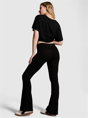 All-Day Beli Katlanabilen Pamuklu Flare Tayt