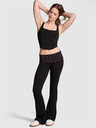All-Day Beli Katlanabilen Pamuklu Flare Tayt