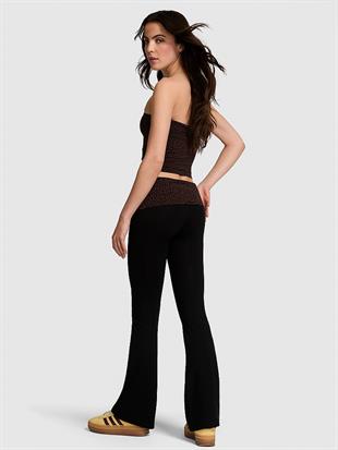 All-Day Beli Katlanabilen Pamuklu Flare Tayt