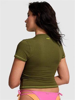 All-Day Cotton Plunge Cropped Top