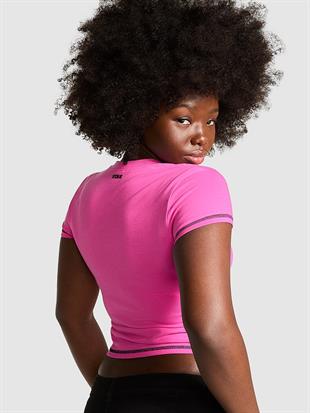 All-Day Cotton Plunge Cropped Top