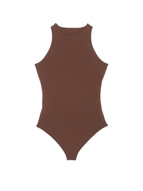 Base Dik Yaka Esnek Bodysuit