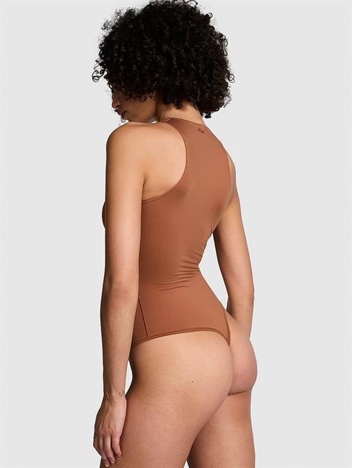 Base Dik Yaka Esnek Bodysuit