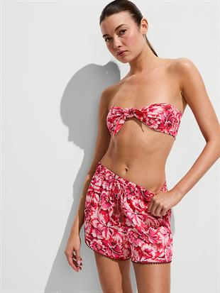 Beachwear Bağcıklı Bandeau Bikini Üstü