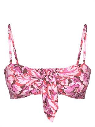 Beachwear Bağcıklı Bandeau Bikini Üstü