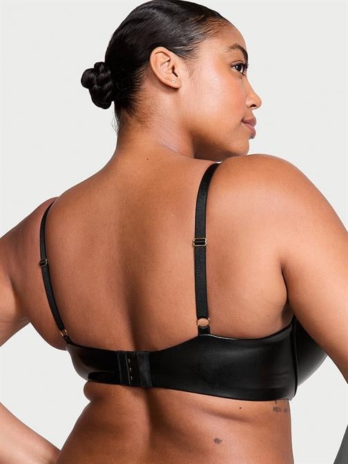 Bombshell 2 Beden Büyük Gösteren Deri Görünümlü Push-Up Sütyen