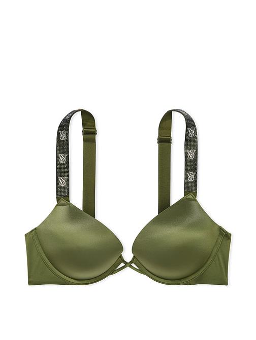 Bombshell Işıltılı Askılı 2 Beden Büyük Gösteren Push-Up Sütyen