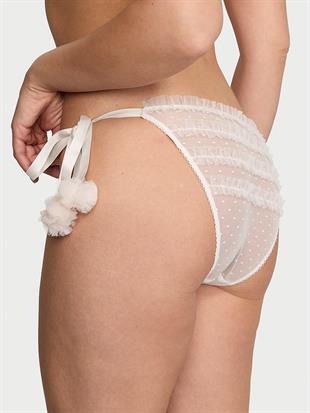 Bridal Ponponlu Tül Fırfırlı Bikini Külot