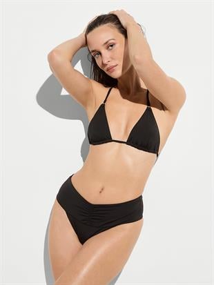 Büzgü Detaylı Yüksek Bel Bikini Altı