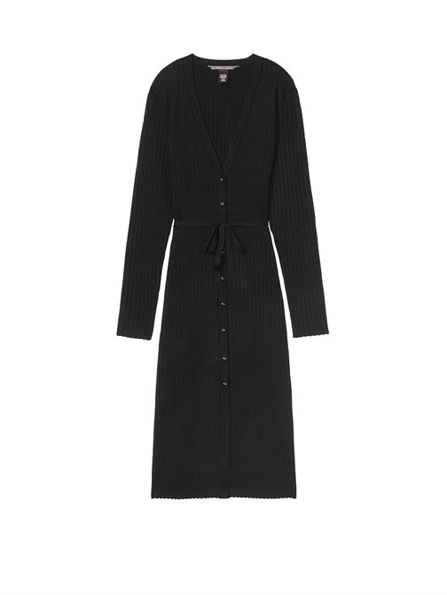 Cardigan Sweater Tie-front Duster Dress