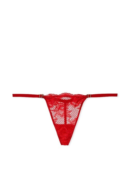 Çiçek Desenli File V-String Külot
