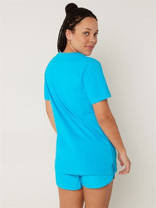 Cotton Short-Sleeve Henley Campus T-Shirt