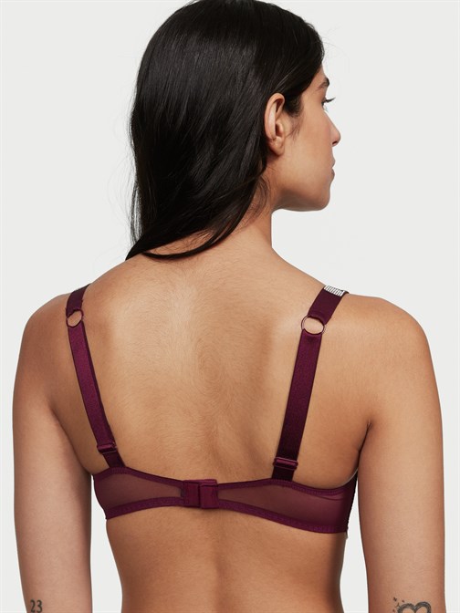 Dantelli Işıltılı Askılı Push-Up Sütyen