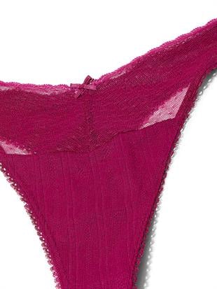 Dantelli Pointelle Derin Bacak Kesim Scoop Tanga