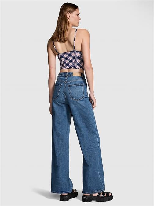 Denim by PINK Yüksek Bel Düz Paça Jean Pantolon