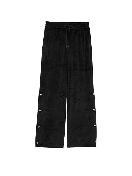 Diamante Kadife Çıtçıtlı Bol Paça Pantolon