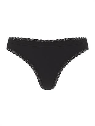 Esnek Pamuklu Dantel Belli Tanga