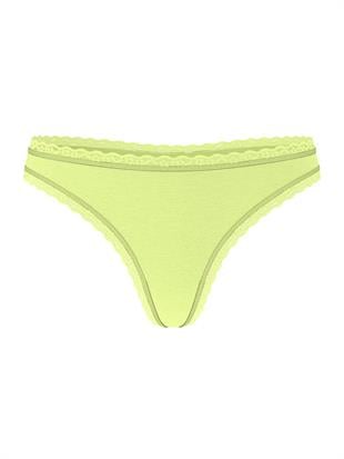 Esnek Pamuklu Dantel Belli Tanga