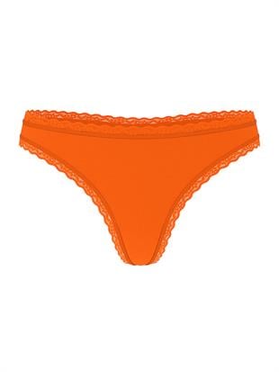 Esnek Pamuklu Dantel Belli Tanga